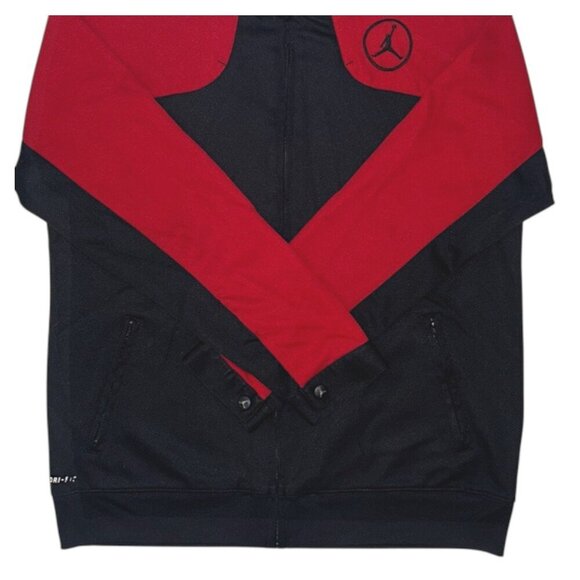 Nike Air Jordan Track Jacket Youth L 16/18 Black Red Jumpman Logo Full Zip - Picture 6 of 13